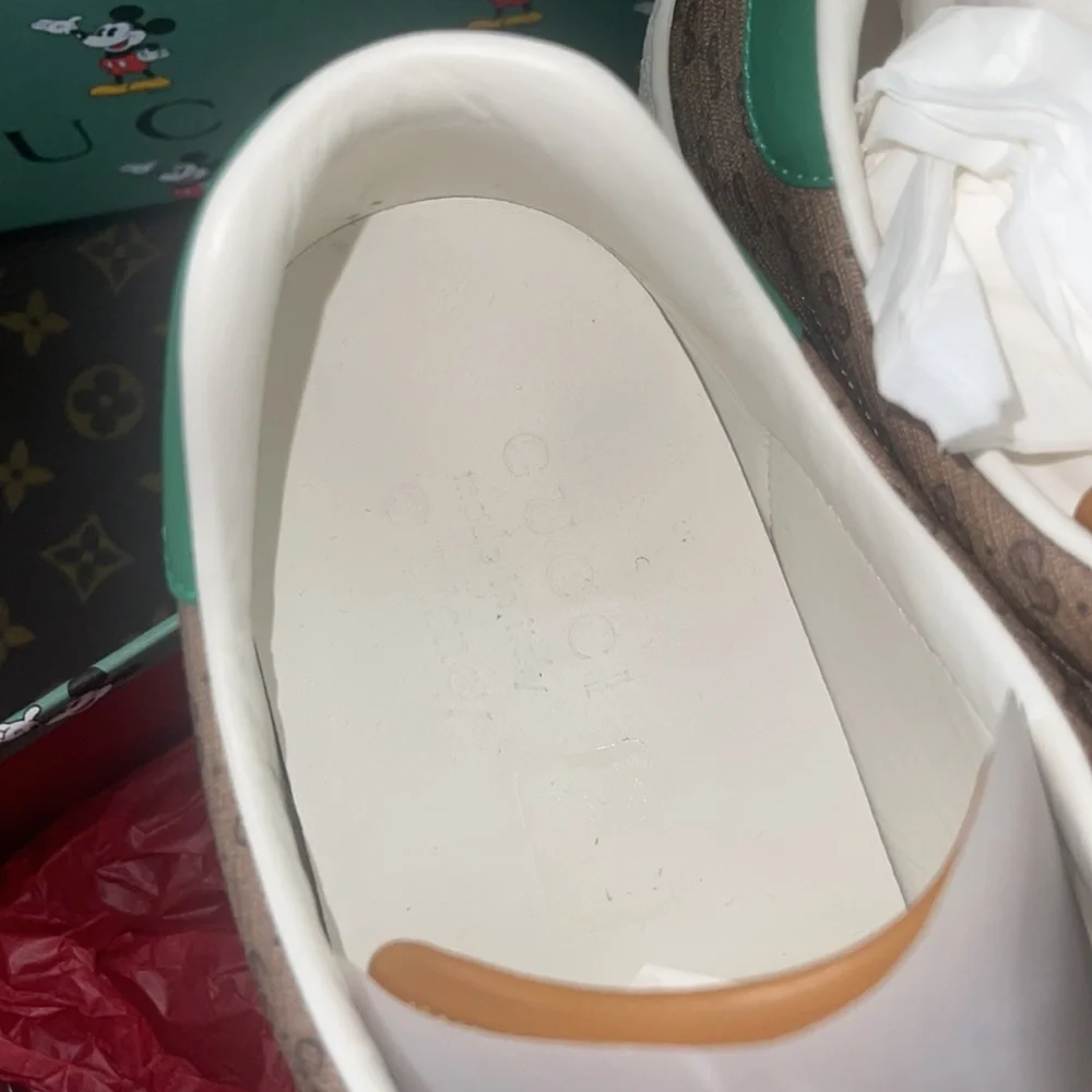 Authentic Gucci x Disney ace Mickey Mouse sneakers in a 10G supreme canvas GG - Picture 9 of 16